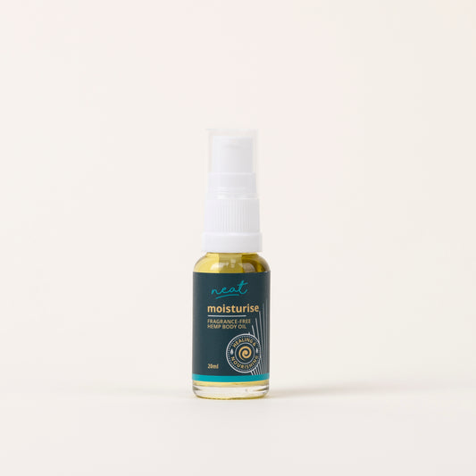 NEAT - MOISTURISE with Hempseed and Aloe Vera Body Oil with Harakeke and Kowhai 20ml